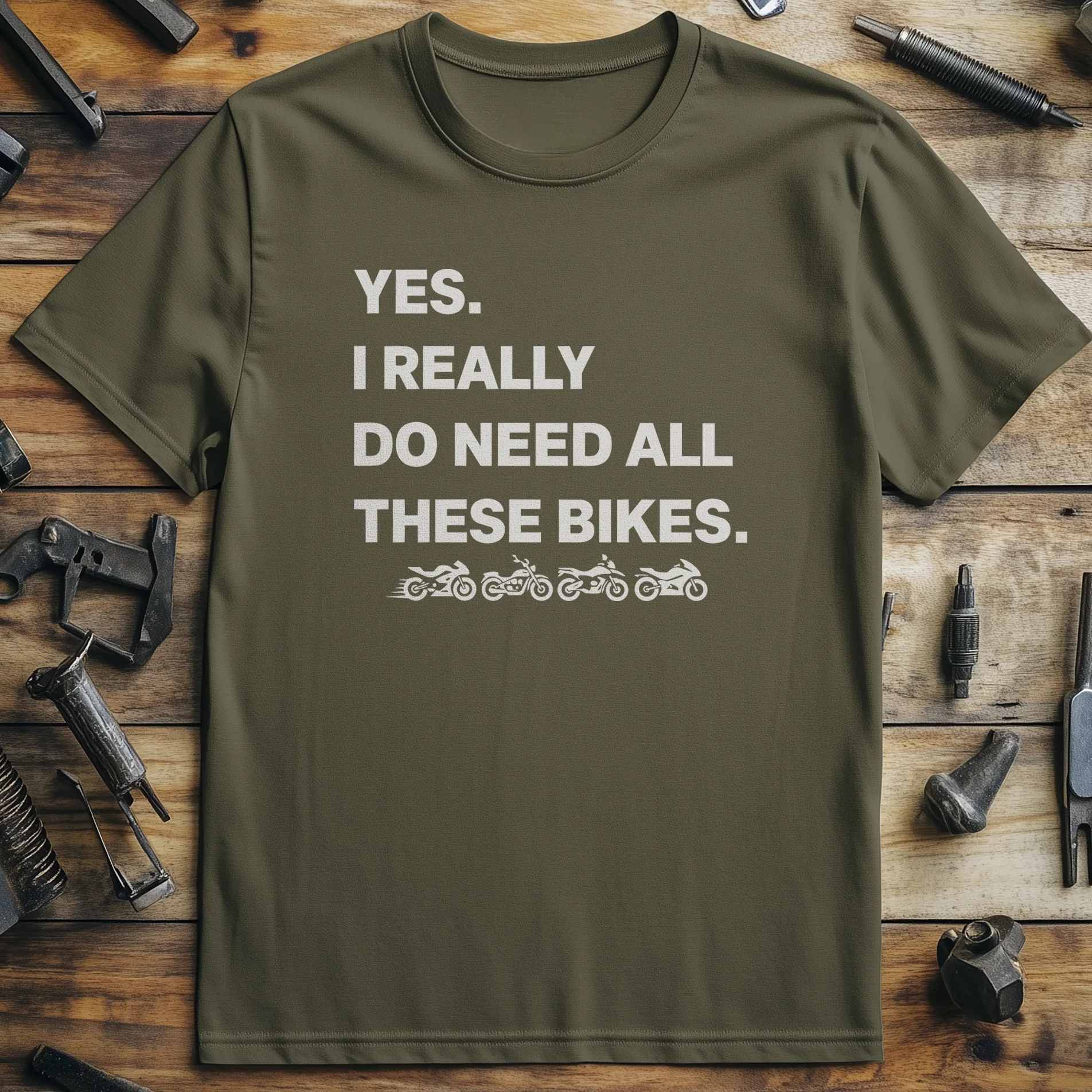 YES I NEED BIKES 026 T Shirt - Image 4